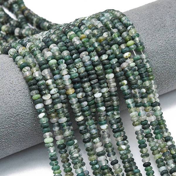 Natural Moss Agate Beads Strands