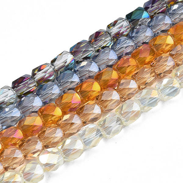 Electroplate Transparent Glass Beads Strands