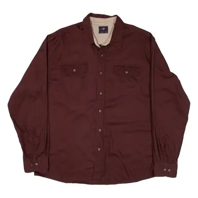 WRANGLER Mens Plain Shirt Red Long Sleeve XL