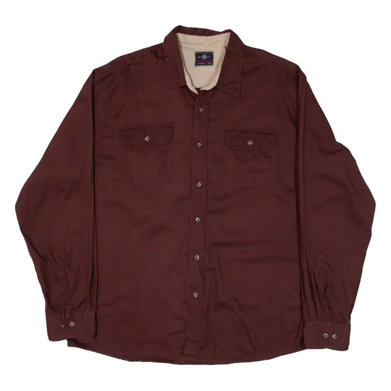 WRANGLER Mens Plain Shirt Red Long Sleeve XL