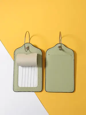 Plain PU Leather Luggage Tag, Lightweight Travel Bag Tag, Travel Carrying Identification Tag