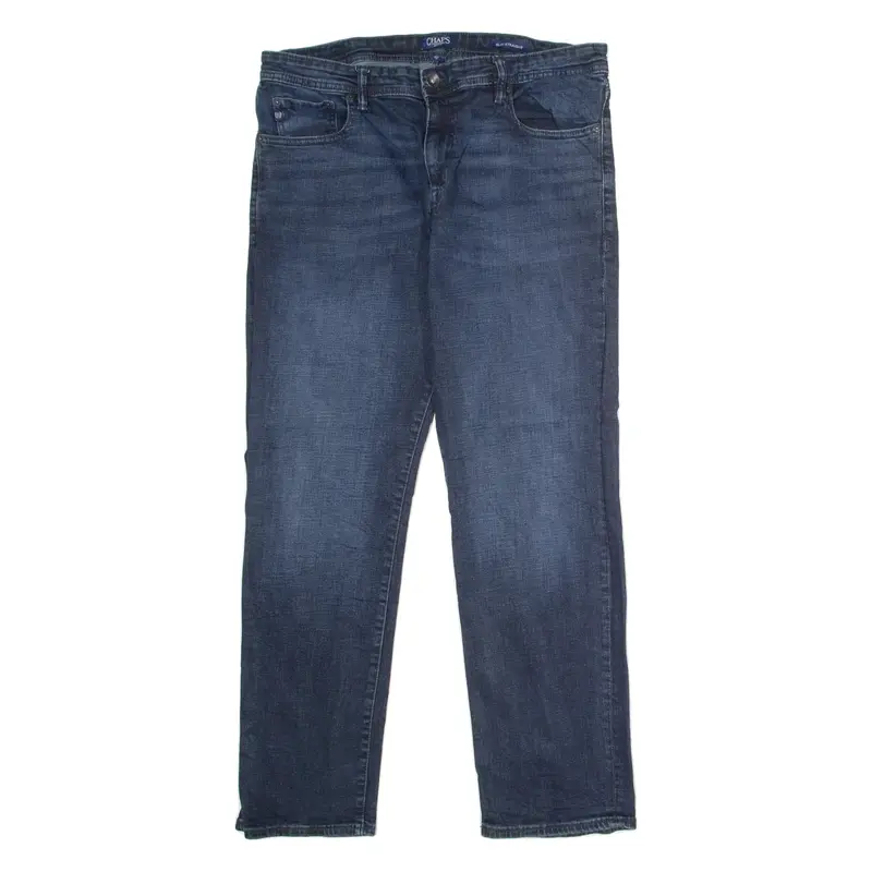 CHAPS Mens Jeans Blue Slim Straight Stone Wash W36 L30
