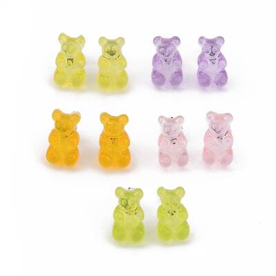 Bear Resin Stud Earrings