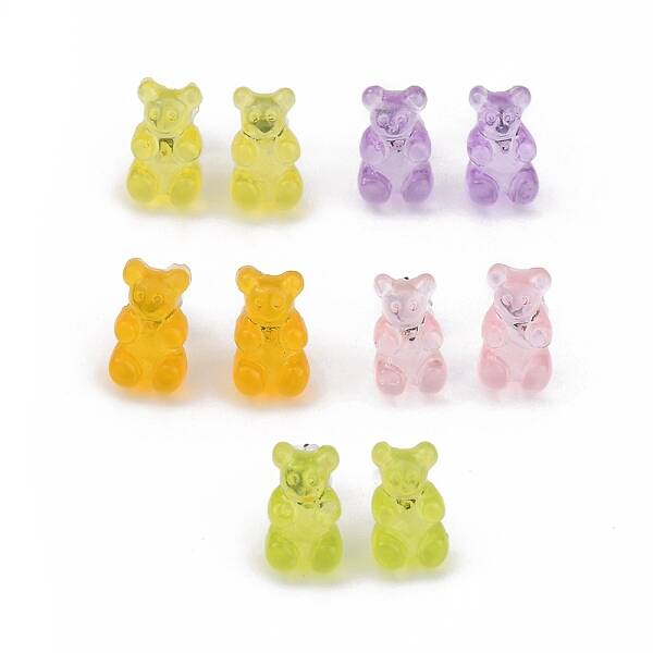 Bear Resin Stud Earrings