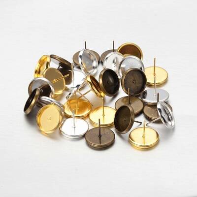 Brass Ear Studs Cabochon Settings