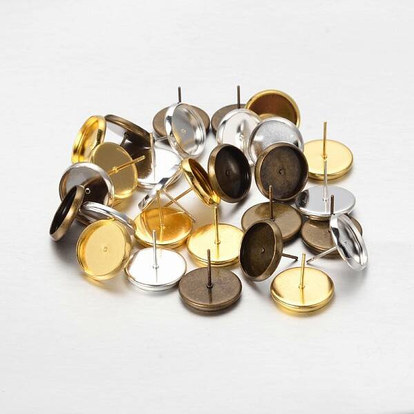 Brass Ear Studs Cabochon Settings