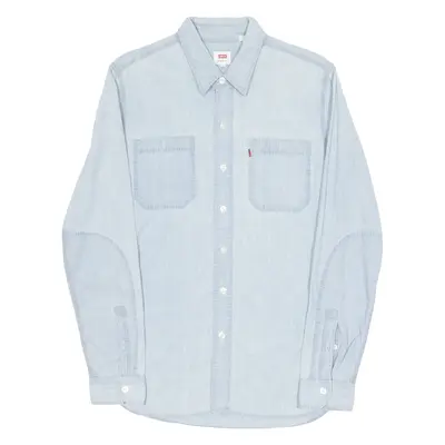 LEVI'S Mens Plain Shirt Blue Long Sleeve S