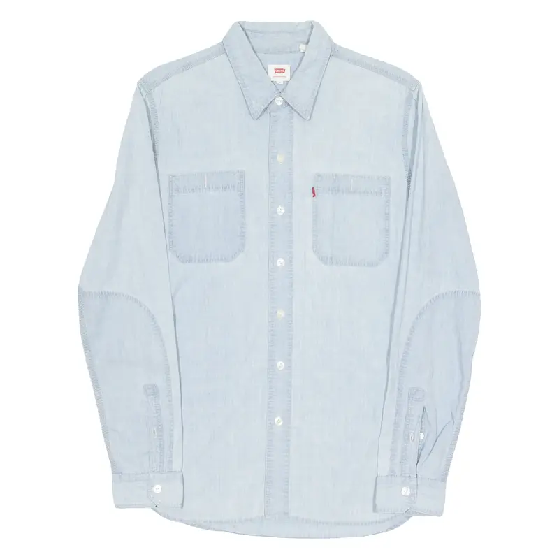 LEVI'S Mens Plain Shirt Blue Long Sleeve S