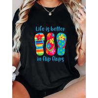 1pc Women'S Casual Round Neck T-Shirt with \
