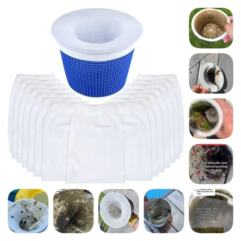 Pool Skimmer Socks, Pool Skimmers Filter Socks for Skimmer Basket Clean Debris and Leaves for In-Ground and Above Ground Pool...