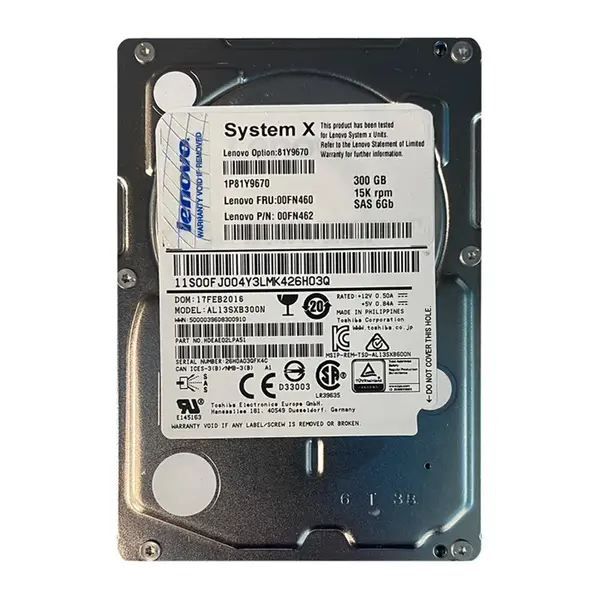 00FN462 IBM 300GB 6Gb/s SAS 15000 2.5-Inch Hard Drive