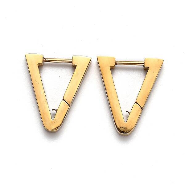 304 Stainless Steel Triangle Huggie Hoop Earrings