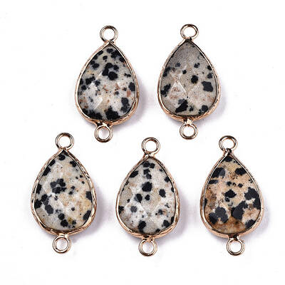 Natural Dalmatian Jasper Links Connectors