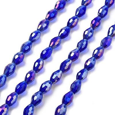 Transparent Electroplate Glass Beads Strands