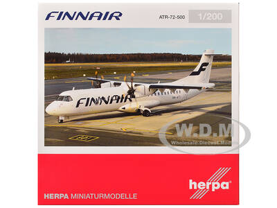 ATR 72-500 Commercial Aircraft FinnAir (OH-ATI) White 1/200 Diecast Model Airplane by Herpa