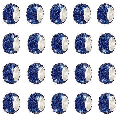 100Pcs Polymer Clay Rhinestone European Beads