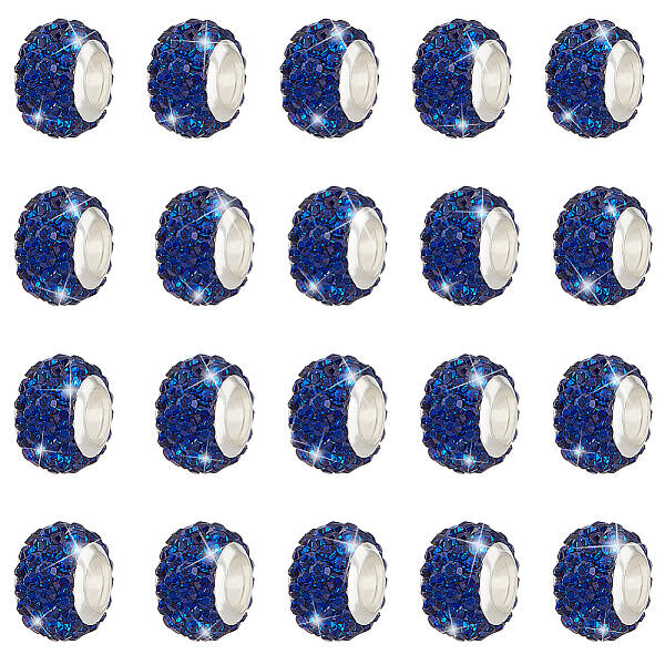 100Pcs Polymer Clay Rhinestone European Beads