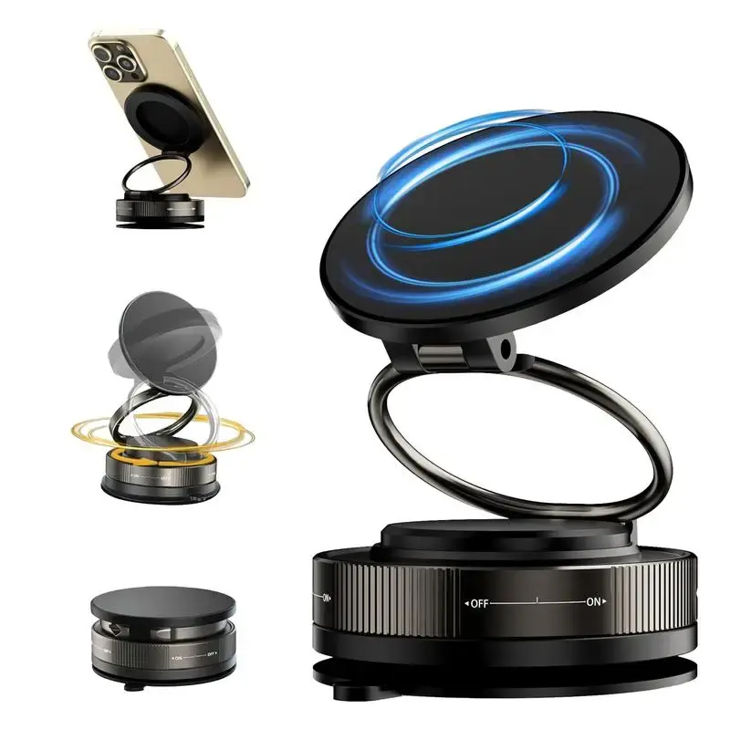 Magnetic Phone Stand, Fordable and RetractableMagnetic Car Phone Holder, ideal forCar/Gym/Mirror/Shower/Smooth Surface, CarAc...