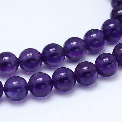 Natural Amethyst Round Bead Strands