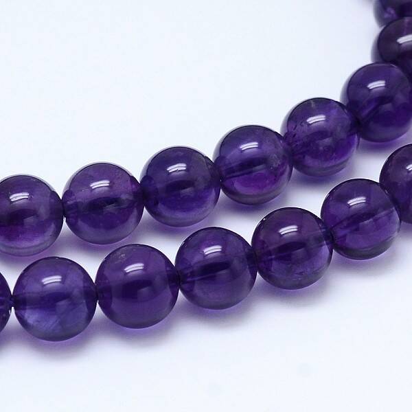 Natural Amethyst Round Bead Strands