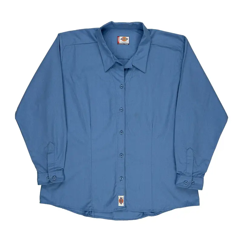 Workwear Dickies Shirt - Large Blue Polyester Blend | Size: large