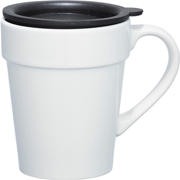 144 Customized Habanera 10 oz Ceramic Mug - Lidded & Tapered