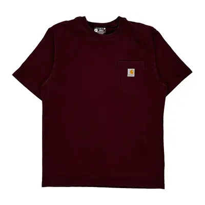 Carhartt T-Shirt - Medium Burgundy Cotton