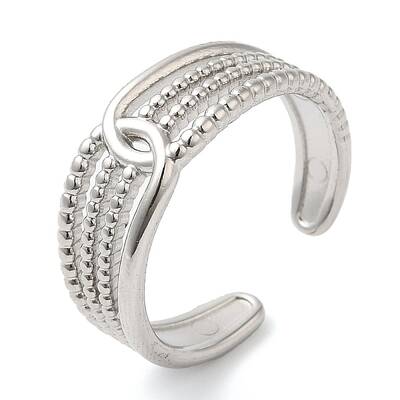 Non-Tarnish 304 Stainless Steel Hollow Open Cuff Ring for Women