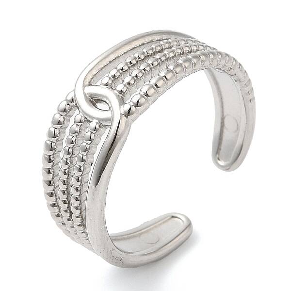 Non-Tarnish 304 Stainless Steel Hollow Open Cuff Ring for Women