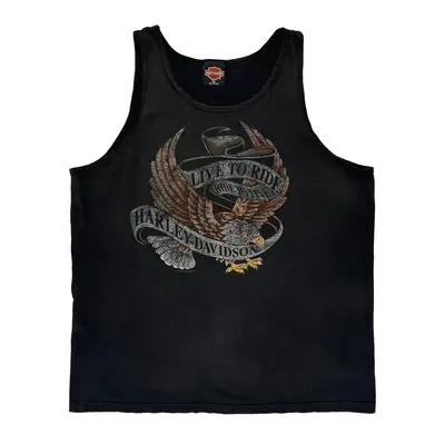 Harley Davidson Graphic Vest - XL Black Cotton