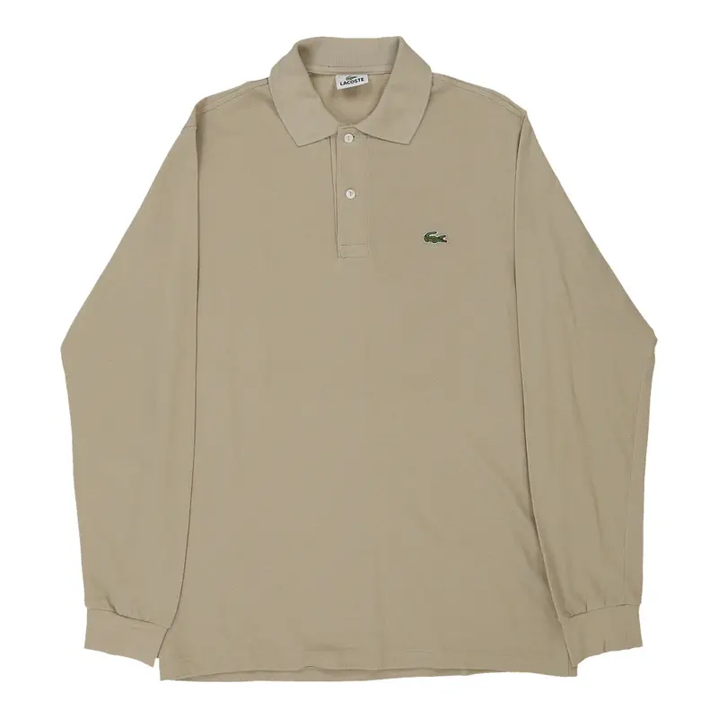 Lacoste Long Sleeve Polo Shirt - Medium Beige Cotton