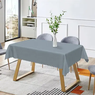 Modern Blue Simple Cloth Texture Rectangle Tablecloth - Aperturee