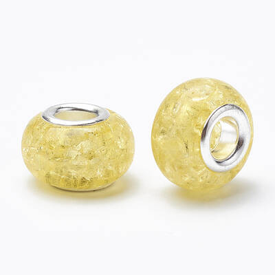 Crackle Resin European Beads