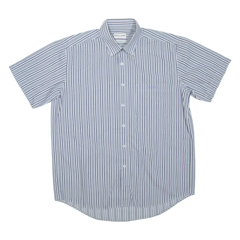 PIERRE CARDIN Mens Shirt Blue Striped L