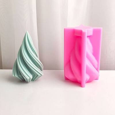 Twisted Cone Candle Food Grade Silicone Molds