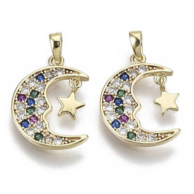 Brass Micro Pave Cubic Zirconia Charms