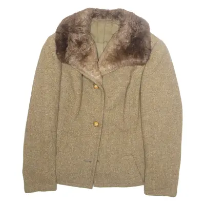 GANZ-MODELLE Womens Blazer Jacket Beige Wool M