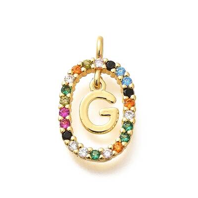 Brass Micro Pave Cubic Zirconia Pendants