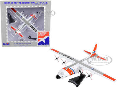 Lockheed C-130 Hercules Transport Aircraft Variant H - United States Coast Guard 1/200 Diecast Model Airplane by Postage Stam...