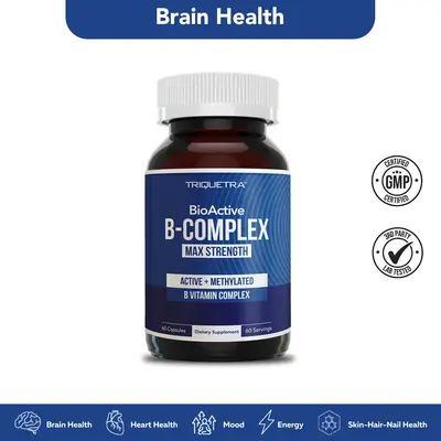 BioActive Vitamin B Complex | Methylated B-Vitamin Formula with Methylfolate, 3 Forms of B12, BenfoPure B1, and Pantesin B5 �...
