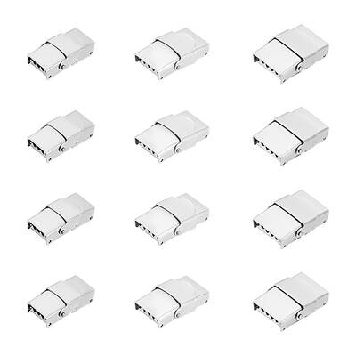 12Pcs 3 Styles 201 Stainless Steel Watch Band Clasps
