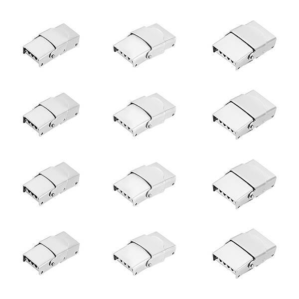 12Pcs 3 Styles 201 Stainless Steel Watch Band Clasps