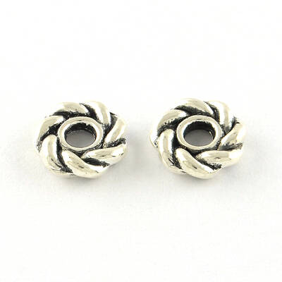 Flower Tibetan Style Alloy Spacers Beads