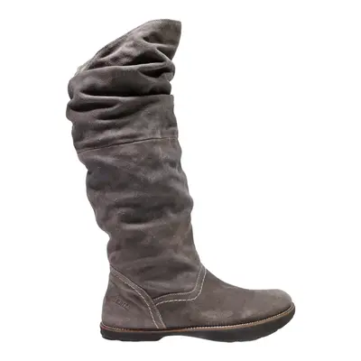 EARTH High Boots Grey Leather Womens UK 6.5