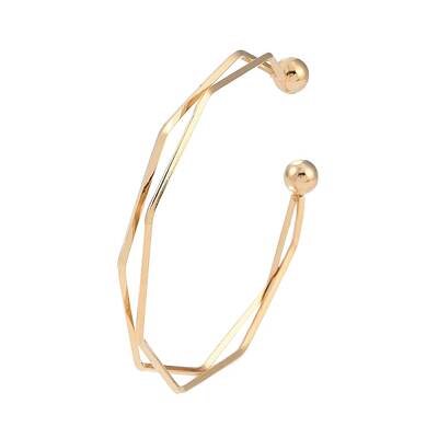 Ion Plating(IP) 304 Stainless Steel 2 Line Open Cuff Bangles for Women