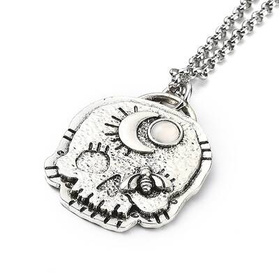 Skull Rhinestone Pendant Necklaces with Rolo Chains