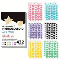 Hydrocolloid Acne Patch, 432pcs/box Pink Black Heart Shaped Acne Cover Patch, Skin Care Product for Women & Men, Facial Skin ...