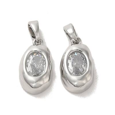Brass Micro Pave Cubic Zirconia Pendants