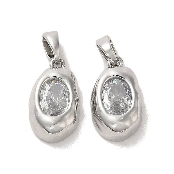 Brass Micro Pave Cubic Zirconia Pendants
