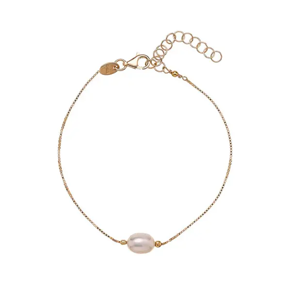 Alisia Delicate gold-plated bracelet with real pearl AL3707-Gold